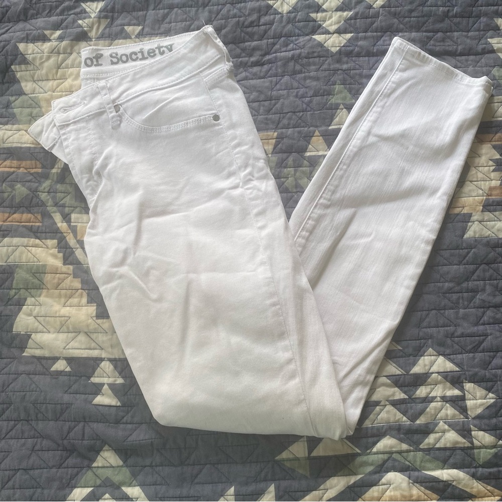 Articles of Society White Denim Skinny Pant 28 Womens